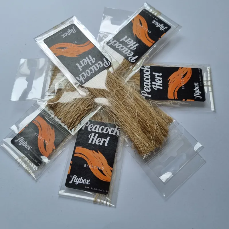 Flybox Peacock Herl Bleached-2